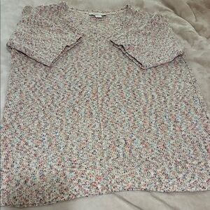 Coldwater Creek Speckled Knit Crew Neck Sweater